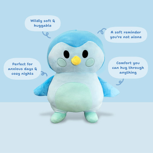 Blue Plushie: Where Soft Self-Care Begins - Finch