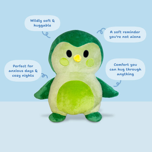 Green Plushie: Where Soft Self-Care Begins - Finch