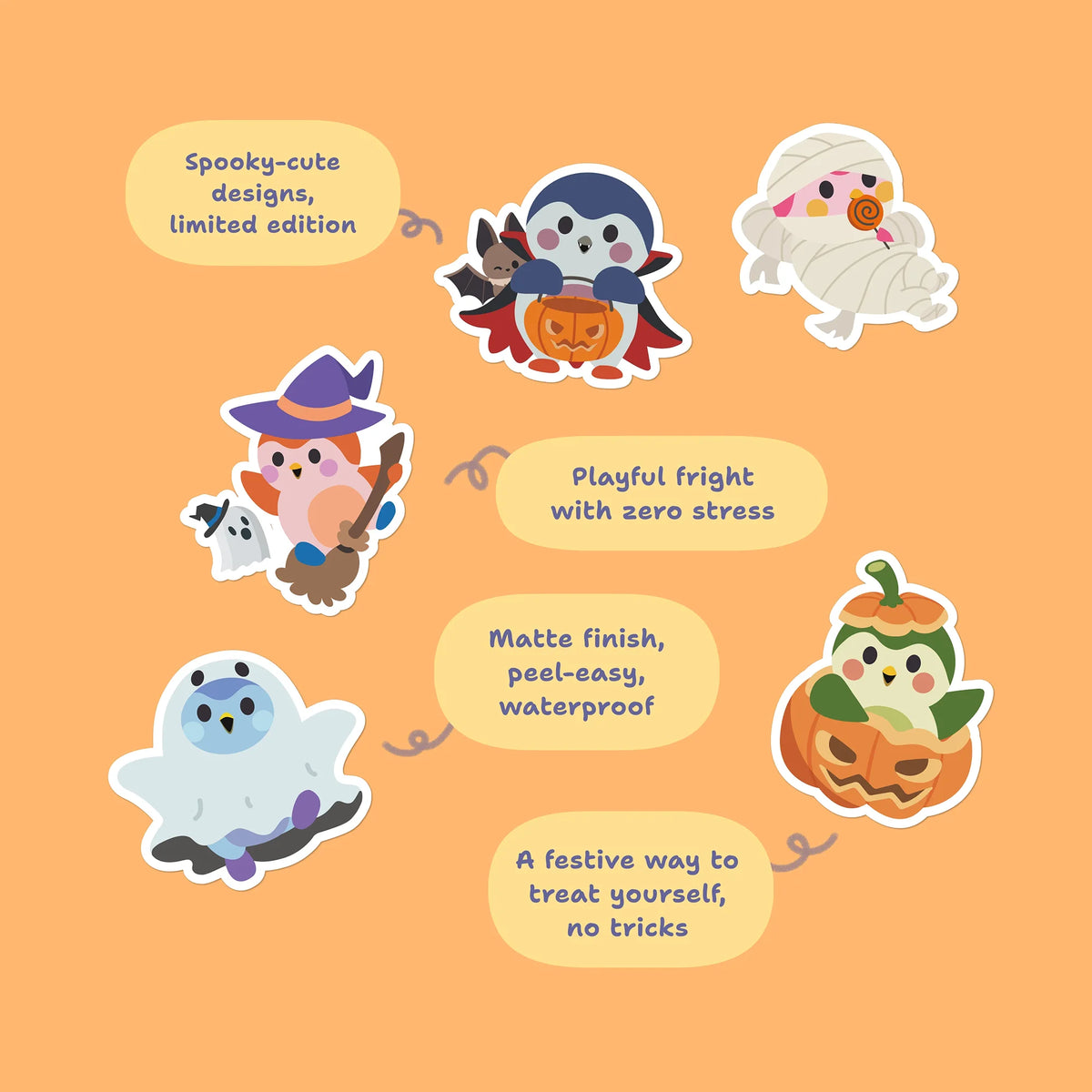 Halloween Vinyl Stickers 6-Pack
