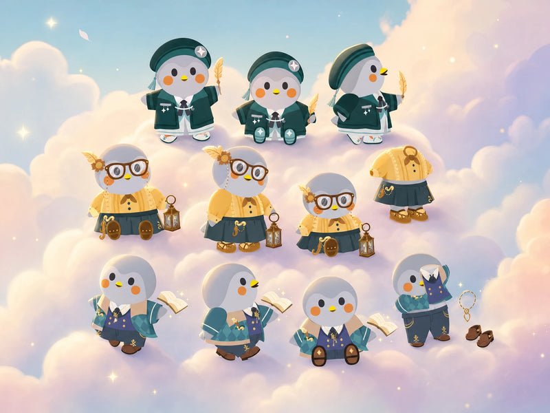 Finch friends wearing cozy outfits