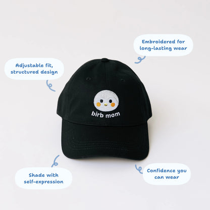 Birb Mom Embroidered Baseball Cap - Finch 