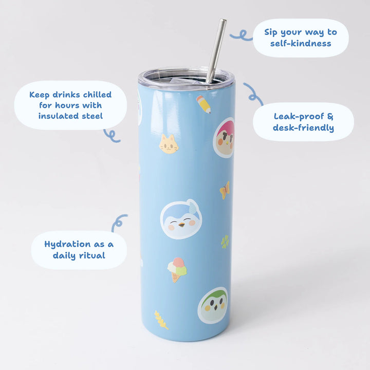 Finch 20oz Insulated Stainless Steel Water Bottle with Lid & Straw - Finch 