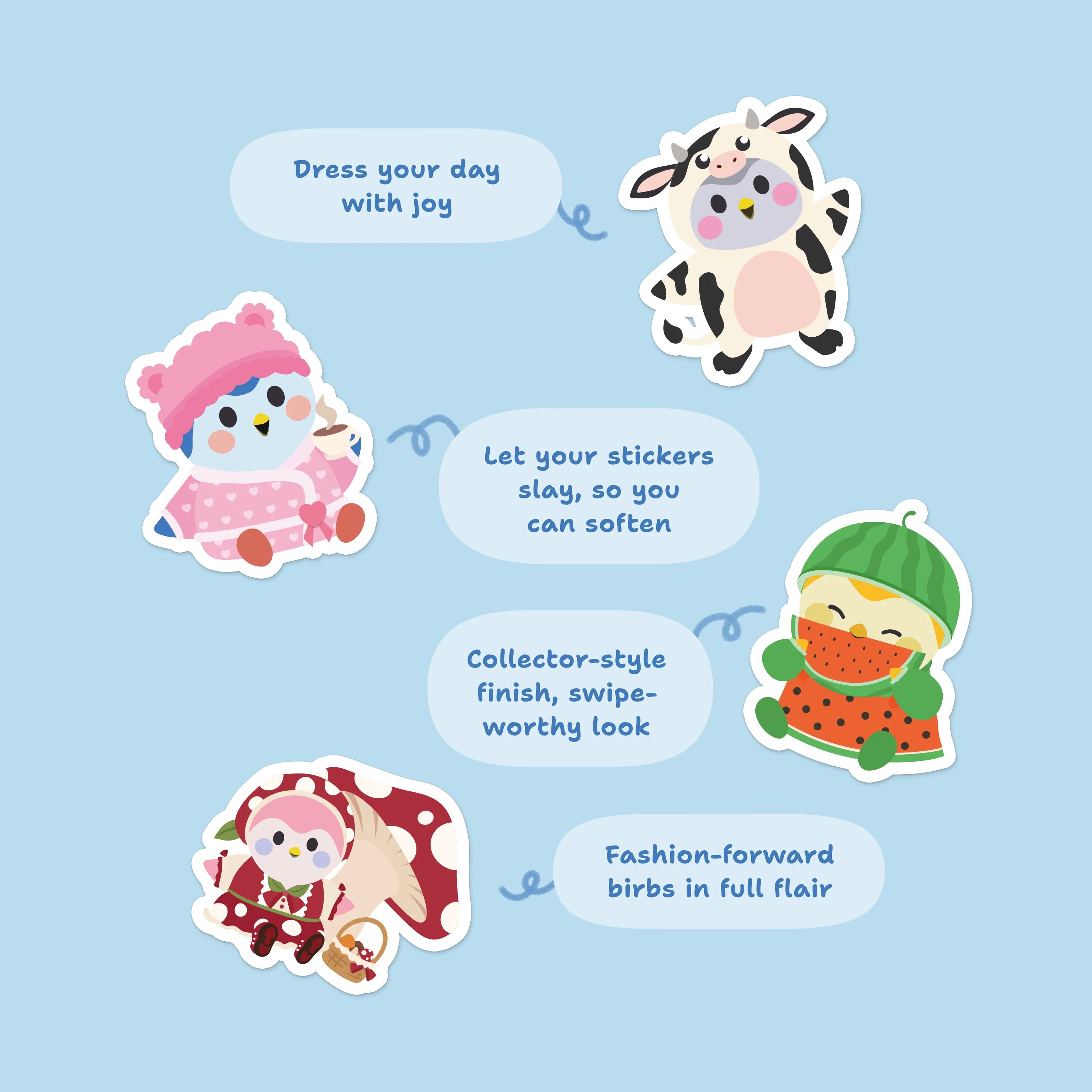 Birb Style Icons Stickers - Vol. 1 | Fashion Meets Feelings